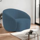 Poltrona Orgânica Luxo Recepção Sala de Estar e TV Amore Linho Azul Royal- MABE MAGAZINE