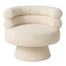 Poltrona Orgânica Mabel Base Fixa Bouclé Off White - Nexta Casa
