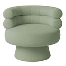 Poltrona Orgânica Mabel Base Giratória Bouclé Verde Claro - Nexta Casa