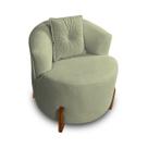 Poltrona Orgânica Pé de Madeira para Sala Confortável e Reforçada Bouclé