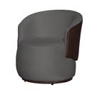 Poltrona Organica Recepção Para Sala Aisha Corano Marrom E Suede Cinza - INCASA DECOR