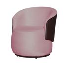 Poltrona Organica Recepção Para Sala Aisha Corano Marrom E Suede Rosa barbie - INCASA DECOR