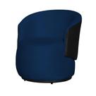 Poltrona Organica Recepção Para Sala Aisha Corano Preto E Suede Azul Marinho - INCASA DECOR Poltrona Organica Recepção Para Sala Aisha Corano Preto E Suede Azul Marinho - INCASA DECOR