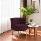 Poltrona Orgânica Suede Macio Pés Madeira Retrô Confortável para Sala de Estar D23