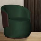 Poltrona Orgânica Veludo Verde Com Composê Marrom - Belliv Decor