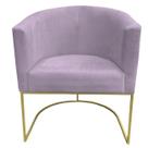 Poltrona Paola Base de Ferro Sued Rosa Bebê - D'Classe Decor