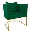 Poltrona Paola Suede Base Metálica Dourado D03 - D'Rossi Bege Poltrona Paola Suede Base Metálica Dourado D03 - D'Rossi Bege