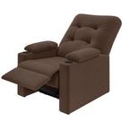 Poltrona Papai Reclinavel Besthouse Coimbra Columbia com porta-copos tecido suede veludo Marrom