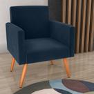 Poltrona para Decoração Belém Veludo Azul