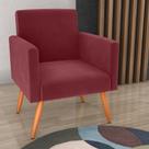 Poltrona para Decoração Belém Veludo Vinho
