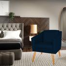 Poltrona Para Recepção E Sala De Estar Azul Visammer