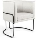 Poltrona Para Sala Betina Base Preto Viscolinho Off White - Nexta Casa