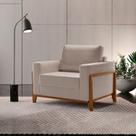 Poltrona para Sala de Estar 104cm Paris Bege Poltrona para Sala de Estar 104cm Paris Bege