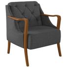 Poltrona Para Sala De Estar Base Fixa Coral M03 Chumbo
