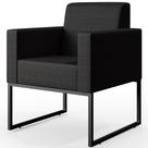Poltrona Para Sala De Estar Base Fixa De Metal Helô L02 Facto Preto Metalizado - Lyam Decor