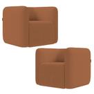 Poltrona para Sala de Estar Decorativa Kit com 2 Maggie K04 Bouclê Terracota - Mpozenato