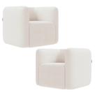 Poltrona para Sala de Estar Decorativa Kit com 2 Maggie Z08 Boucle Bege - Mpozenato Poltrona para Sala de Estar Decorativa Kit com 2 Maggie Z08 Boucle Bege - Mpozenato