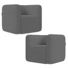 Poltrona para Sala de Estar Decorativa Kit com 2 Maggie Z08 Boucle Cinza - Mpozenato Poltrona para Sala de Estar Decorativa Kit com 2 Maggie Z08 Boucle Cinza - Mpozenato