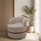 Poltrona para Sala de Estar Decorativa Luxo Luana Linho Bege