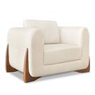 Poltrona Para Sala de Estar Lottus Linho Natural Pés Castanho - Pallazio Poltrona Para Sala de Estar Lottus Linho Natural Pés Castanho - Pallazio