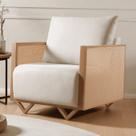 Poltrona para Sala de Estar Madeira Maciça Palha Rattan Arthur
