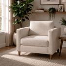 Poltrona Para Sala de Estar Moderna Luxo Grande Linho Estofada Confortável Quarto Varanda Recepção Poltrona Para Sala de Estar Moderna Luxo Grande Linho Estofada Confortável Quarto Varanda Recepção