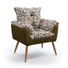 Poltrona Para Sala de Estar Opala F-014 N-028 Sued Estampado Bege com Veludo Marrom Claro Aradecor Poltrona Para Sala de Estar Opala F-014 N-028 Sued Estampado Bege com Veludo Marrom Claro Aradecor