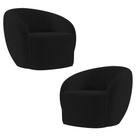 Poltrona para Sala de Estar Orgânica Kit com 2 Garbin K04 Veludo Preto - Mpozenato