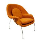 Poltrona para Sala de Estar ou Amamentação Womb Chair Tecido Boucle Bege Terracota