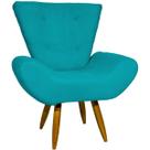 Poltrona Para Sala Decorativa Emilia Suede Cores Pés Castanhos - Clique E Decore Poltrona Para Sala Decorativa Emilia Suede Cores Pés Castanhos - Clique E Decore