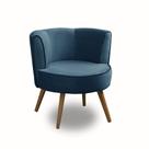 Poltrona Para Sala Decorativa Isabela Suede Azul Kaleo Decor