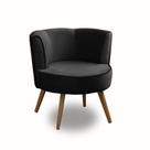 Poltrona Para Sala Decorativa Isabela Suede Preto Kaleo Decor
