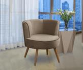 Poltrona Para Sala Decorativa Isadora Suede Capuccino