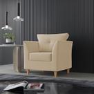 Poltrona Para Sala Decorativa Isis Suede Bege Visan Estofados