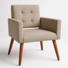Poltrona Para Sala Decorativa Mya Confortável Reforçada Suede