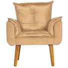 Poltrona Para Sala Decorativa Opala Suede Bege Poltrona Para Sala Decorativa Opala Suede Bege