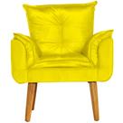 Poltrona Para Sala Decorativa Opala Veludo Amarelo