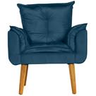 Poltrona Para Sala Decorativa Opala Veludo Azul Poltrona Para Sala Decorativa Opala Veludo Azul