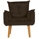 Poltrona Para Sala Decorativa Opala Veludo Marrom