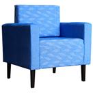 Poltrona Para Sala Letícia Slim Azul Estampas Exclusivas Ds Estofados
