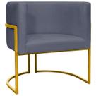Poltrona para Sala Luna Suede Cores Base Ferro DOURADA Poltrona para Sala Luna Suede Cores Base Ferro DOURADA