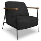Poltrona para Sala Pés Metálicos Ellen S06 Bouclê Preto - Mpozenato
