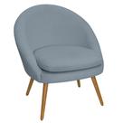 Poltrona Para Sala Rafa Pés Palito Castanho Bouclé Azul Claro - Nexta Casa