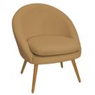 Poltrona Para Sala Rafa Pés Palito Castanho Bouclé Camel - Nexta Casa