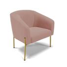 Poltrona Pé De Ferro Dourado Sala De Estar Stella Veludo D03 - D'rossi Cor Rose