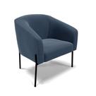 Poltrona Pé De Ferro Preto Sala De Estar Stella Suede Azul Marinho D03 - D'rossi