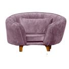 Poltrona Pet Baby Lady Cães e Gatos Confortável Apartamento Luxo Veludo Rose