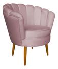 Poltrona Pétala De Veludo Luxo Decorativa Liberty Móveis Rosê