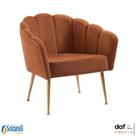 Poltrona Pétala Slim Base Aço Dourado Veludo Várias Cores - DAF Mobiliário