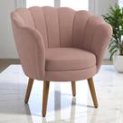Poltrona Pétala Veludo Rosa Pés Palito
